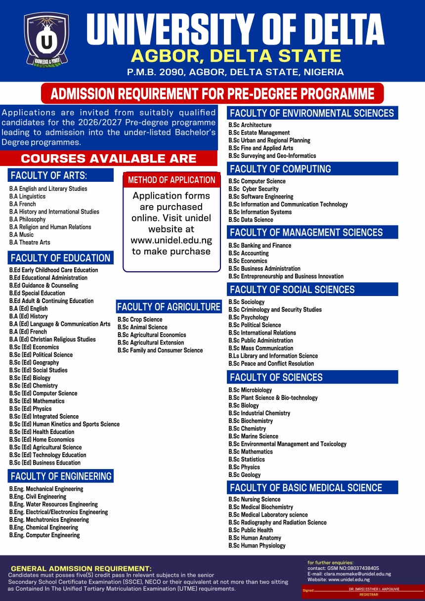 YOUR ADMISSION JOURNEY TO UNIDEL STARTS HERE!