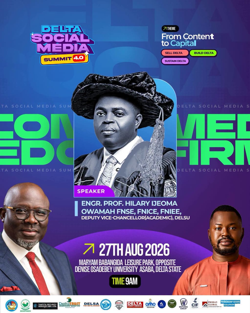 PROF OWAMAH TO SPEAK AT DELTA SOCIAL MEDIA SUMMIT 4TH EDITION HOLDING AUGUST 27 IN ASABA